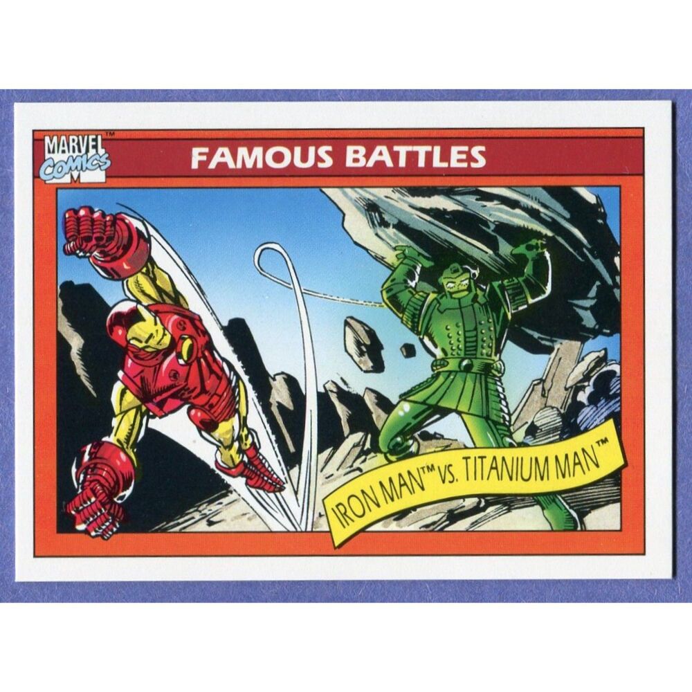 1990 Marvel Universe Card #121 Iron Man vs Titanium Man